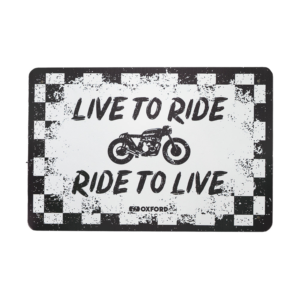 Oxford Ride Garage Metal Sign - 30cm x 20cm x 0.25mm FREE 1 YEAR Returns, FREE UK Delivery | ThrottleChimp