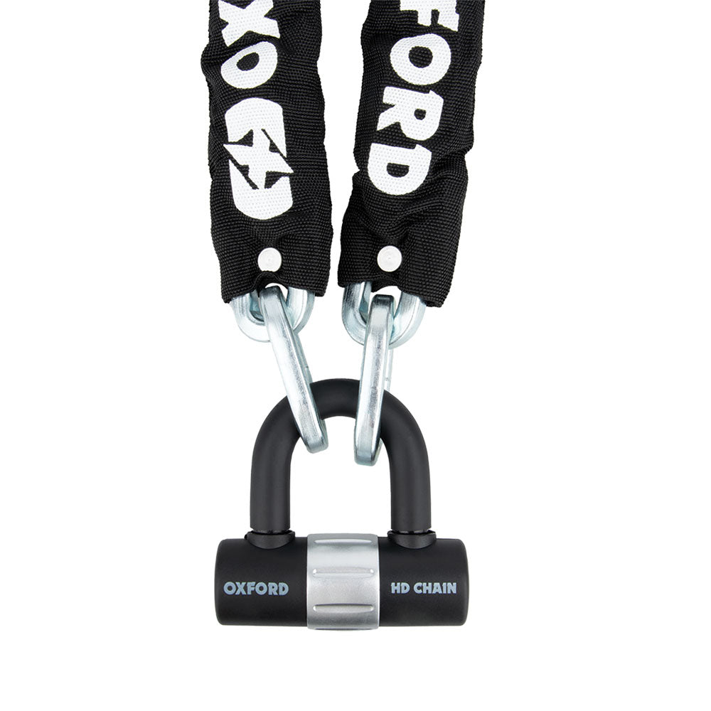 Oxford HD Chain Lock Black - 1.5m FREE 1 YEAR Returns, FREE UK Delivery | ThrottleChimp