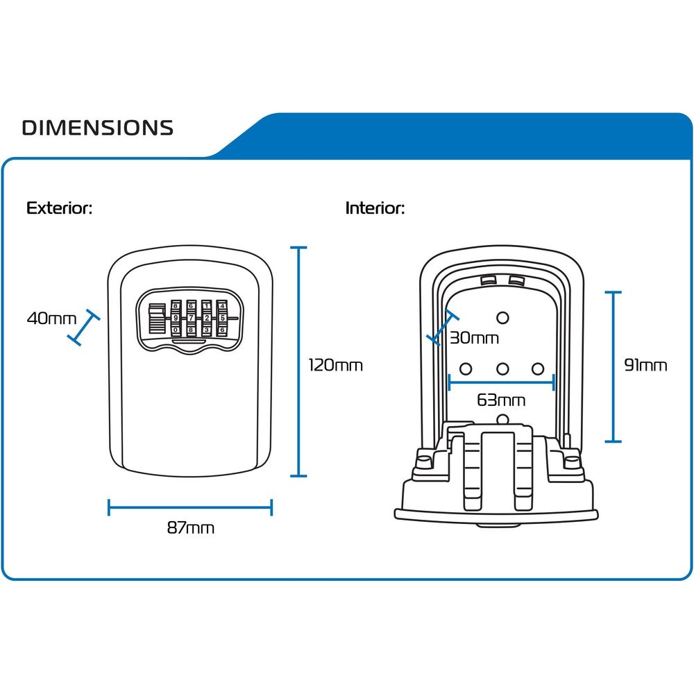 Oxford Key Safe Black - 87 x 120 x 40mm FREE 1 YEAR Returns, FREE UK Delivery | ThrottleChimp