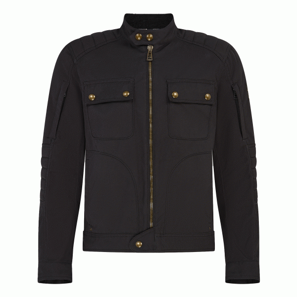 Belstaff Roberts Technical Cotton Canvas Textile Jacket Black FREE 1 YEAR Returns, FREE UK Delivery | ThrottleChimp