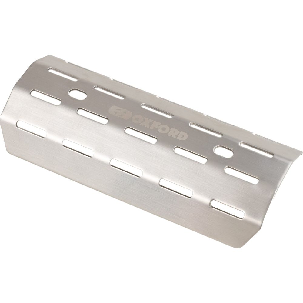 Oxford Scrambler Exhaust Heat Shield Silver FREE 1 YEAR Returns, FREE UK Delivery | ThrottleChimp