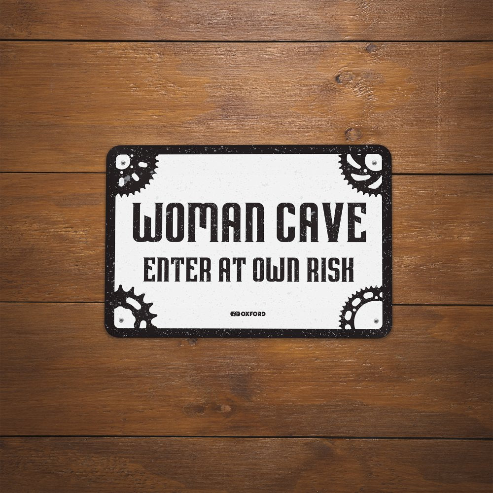 Oxford Woman Cave Garage Metal Sign - 30cm x 20cm x 0.25mm FREE 1 YEAR Returns, FREE UK Delivery | ThrottleChimp