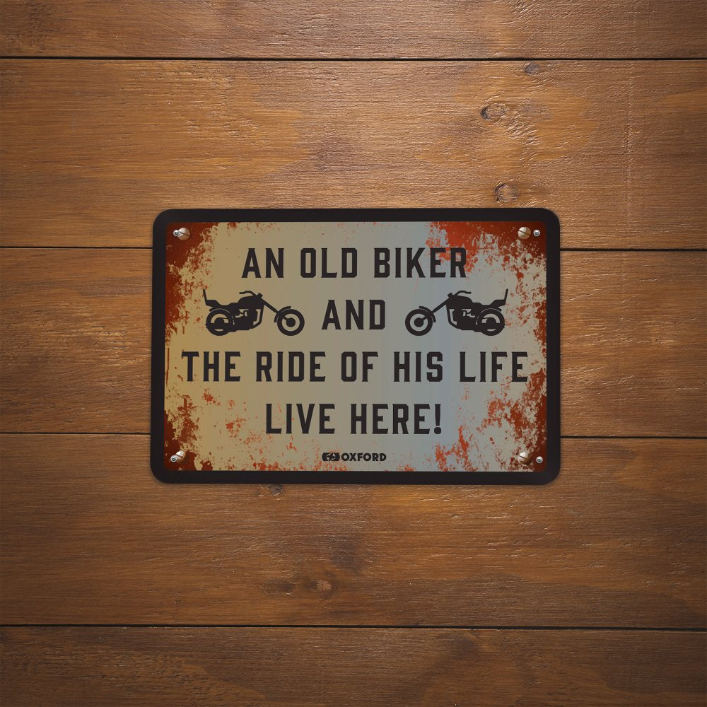 Oxford The Ride Of His Life Live Here Garage Metal Sign - 30cm x 20cm x 0.25mm FREE 1 YEAR Returns, FREE UK Delivery | ThrottleChimp