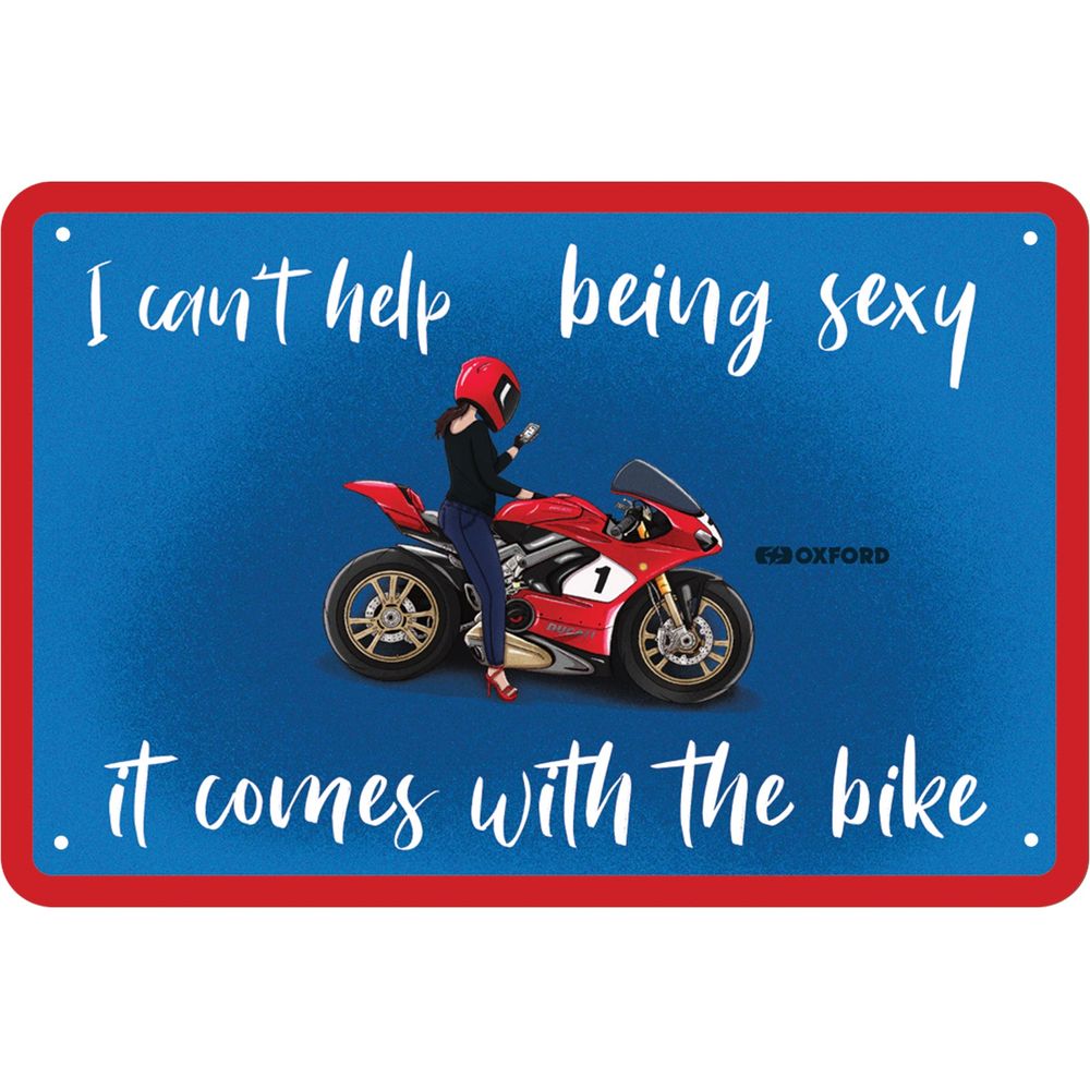 Oxford It Comes With The Bike Garage Metal Sign - 30cm x 20cm x 0.25mm FREE 1 YEAR Returns, FREE UK Delivery | ThrottleChimp