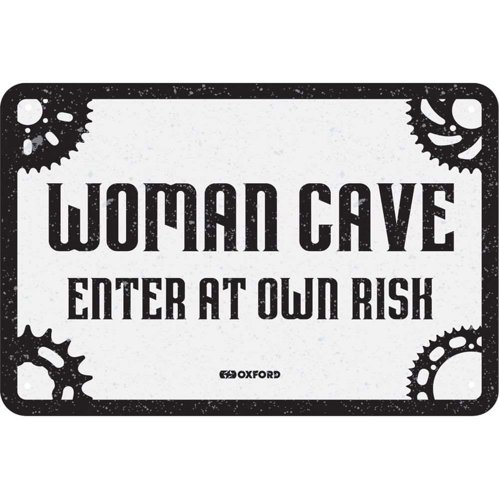 Oxford Woman Cave Garage Metal Sign - 30cm x 20cm x 0.25mm FREE 1 YEAR Returns, FREE UK Delivery | ThrottleChimp