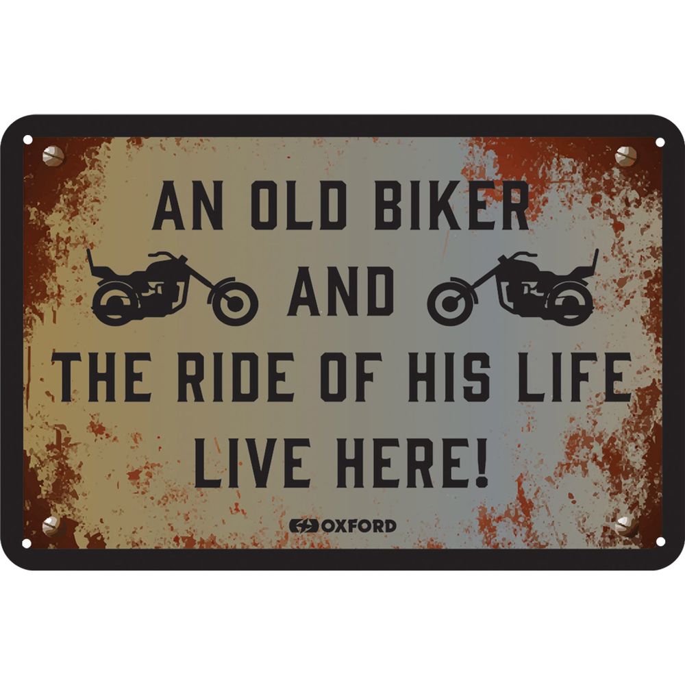 Oxford The Ride Of His Life Live Here Garage Metal Sign - 30cm x 20cm x 0.25mm FREE 1 YEAR Returns, FREE UK Delivery | ThrottleChimp
