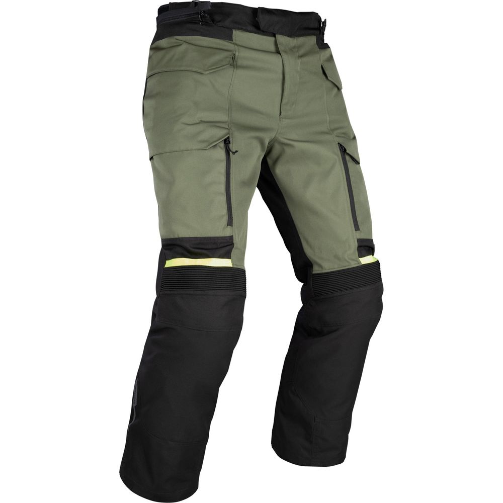 Oxford Rockland Textile Trouser Khaki / Black / Fluo Yellow FREE 1 YEAR Returns, FREE UK Delivery | ThrottleChimp