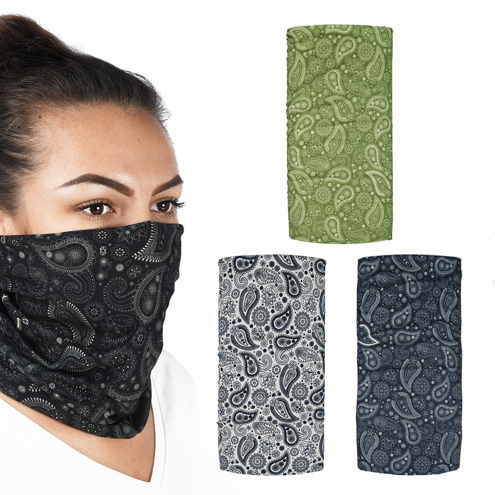 Oxford Comfy Multifunctional Head & Neckwear Paisley - Pack Of 3 FREE 1 YEAR Returns, FREE UK Delivery | ThrottleChimp