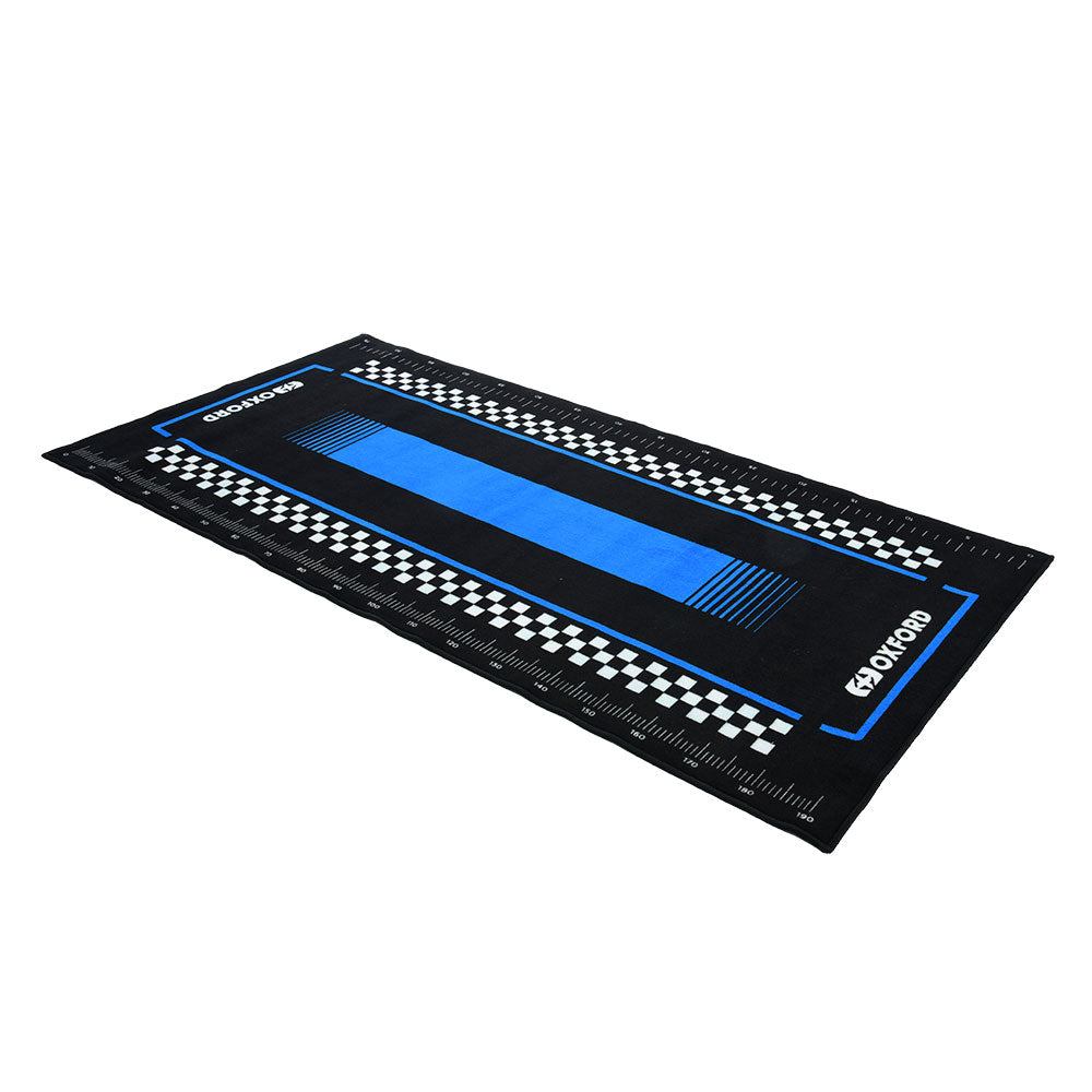 Oxford Pitlane Workshop Mat Suzi Blue / Black - 200 x 100cm FREE 1 YEAR Returns, FREE UK Delivery | ThrottleChimp