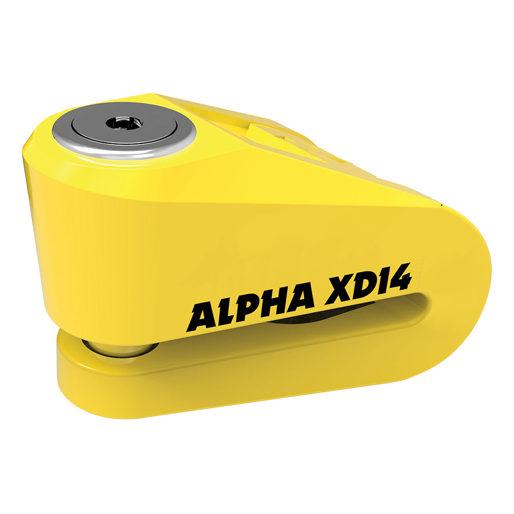 Oxford Alpha XD14 Disc Lock Yellow - 14 mm Pin FREE 1 YEAR Returns, FREE UK Delivery | ThrottleChimp