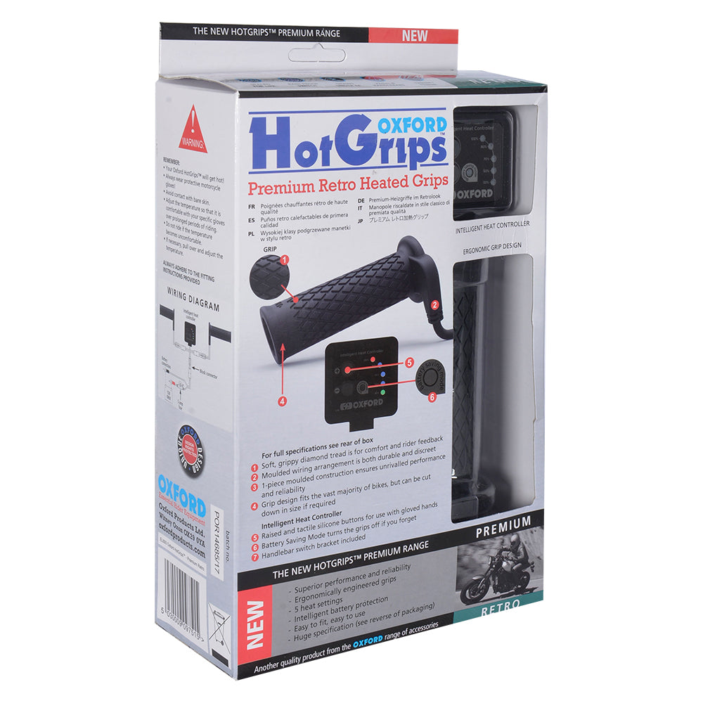 Oxford Premium Retro HotGrips FREE 1 YEAR Returns, FREE UK Delivery | ThrottleChimp