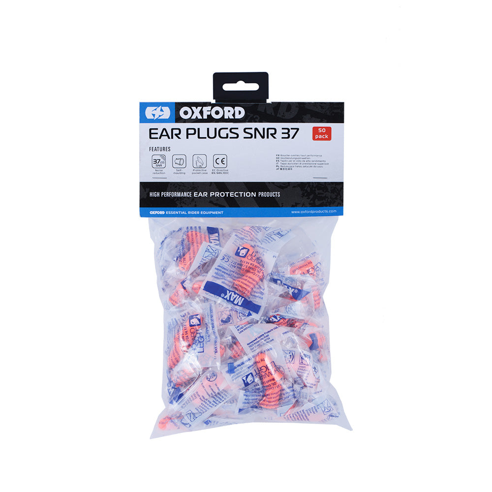 Oxford Ear Plugs SNR37 - Pairs Of 50 FREE 1 YEAR Returns, FREE UK Delivery | ThrottleChimp