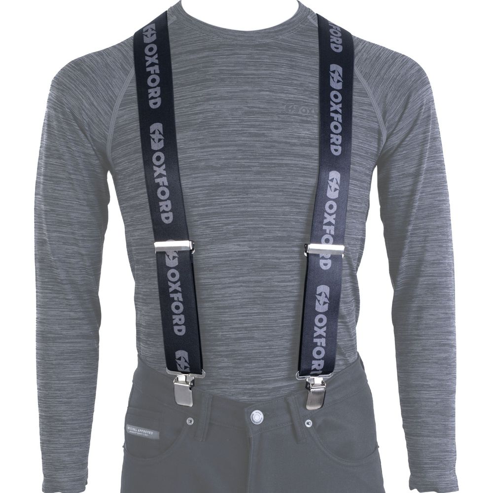 Oxford Riggers Trousers Braces Oxford Logo Black / Grey FREE 1 YEAR Returns, FREE UK Delivery | ThrottleChimp