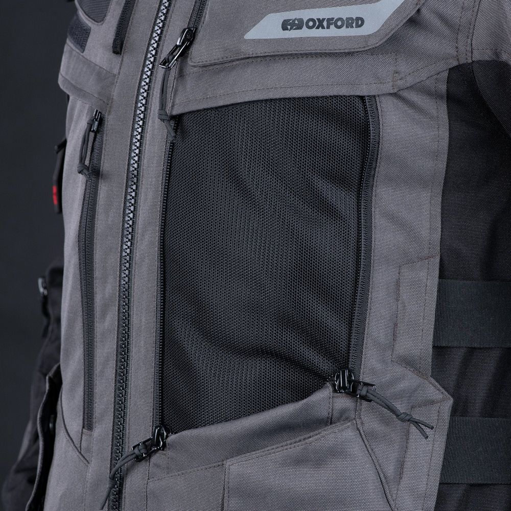 Oxford Rockland Textile Jacket Charcoal / Black / Red FREE 1 YEAR Returns, FREE UK Delivery | ThrottleChimp