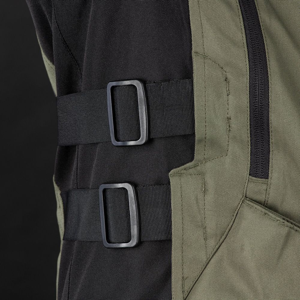 Oxford Rockland Textile Jacket Khaki / Black / Fluo Yellow FREE 1 YEAR Returns, FREE UK Delivery | ThrottleChimp