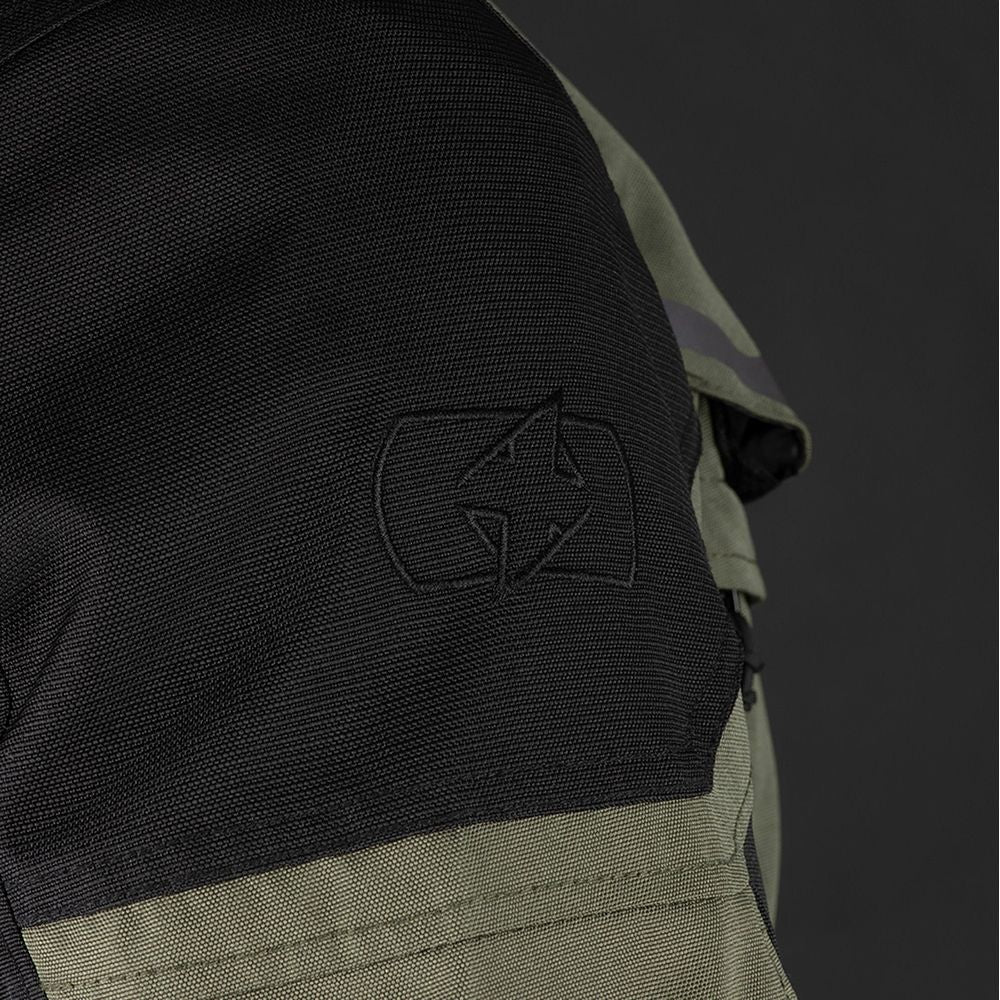 Oxford Rockland Textile Jacket Khaki / Black / Fluo Yellow FREE 1 YEAR Returns, FREE UK Delivery | ThrottleChimp
