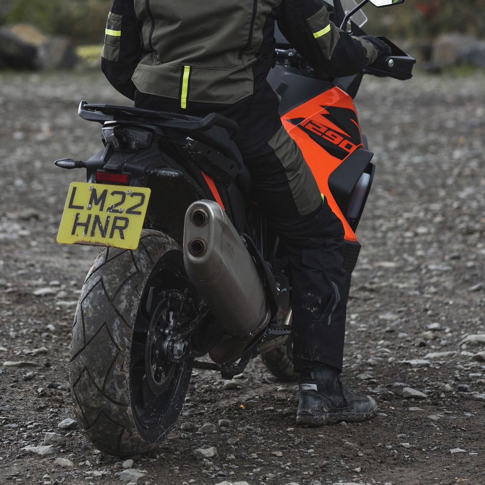 Oxford Rockland Textile Trouser Khaki / Black / Fluo Yellow FREE 1 YEAR Returns, FREE UK Delivery | ThrottleChimp