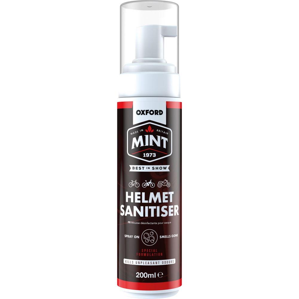 Oxford Mint Sanitiser Foam For Helmets - 200ml FREE 1 YEAR Returns, FREE UK Delivery | ThrottleChimp