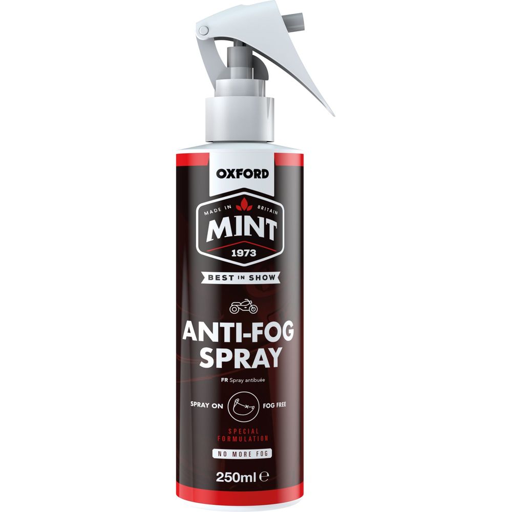 Oxford Mint Anti Fog Spray For Helmet Visors - 250ml FREE 1 YEAR Returns, FREE UK Delivery | ThrottleChimp
