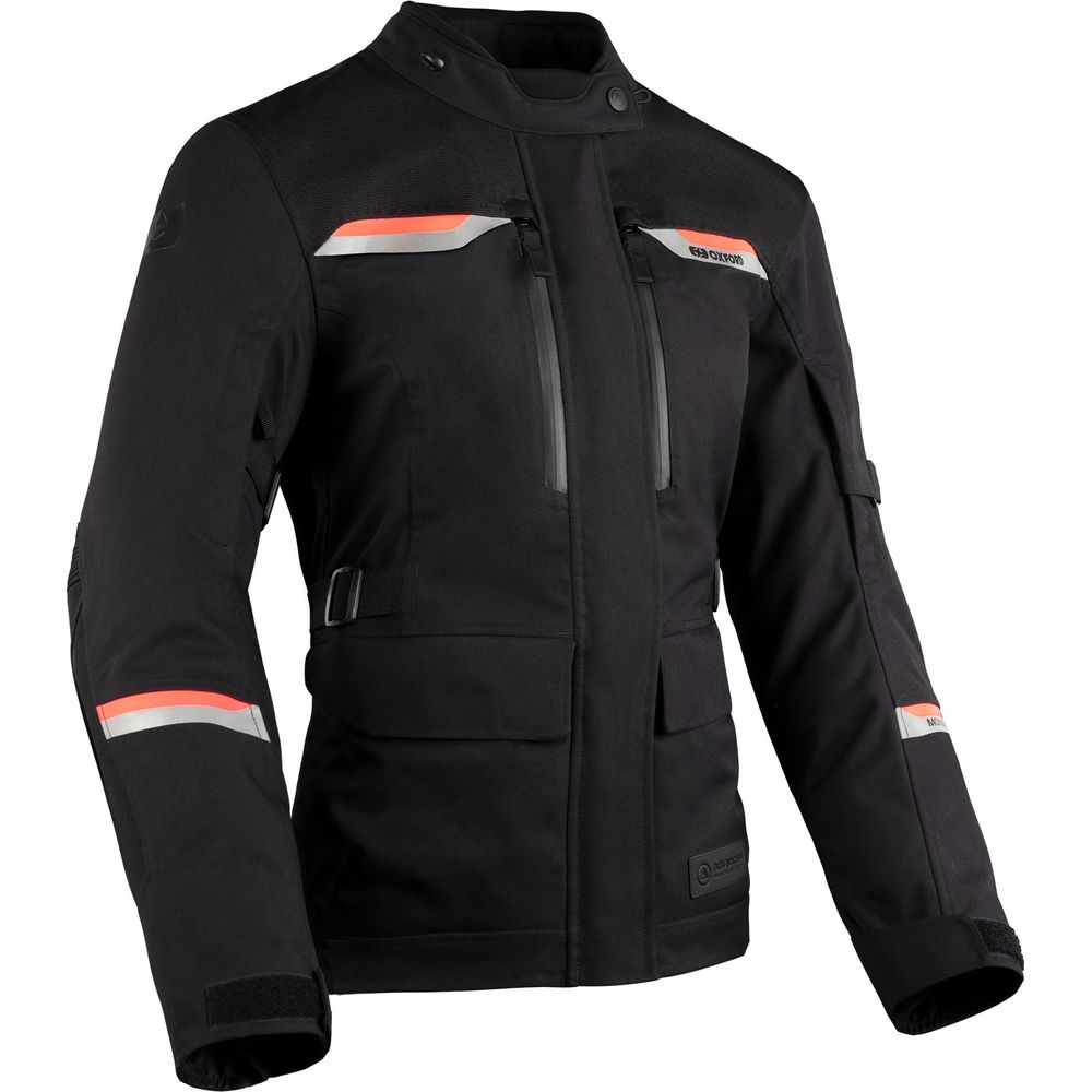 Oxford Mondial 2.0 Ladies Textile Jacket Black / Coral FREE 1 YEAR Returns, FREE UK Delivery | ThrottleChimp
