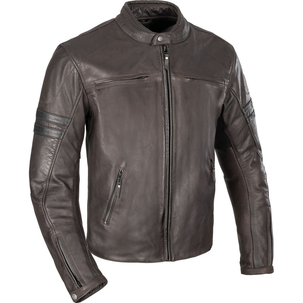Oxford Holton Leather Jacket Brown FREE 1 YEAR Returns, FREE UK Delivery | ThrottleChimp