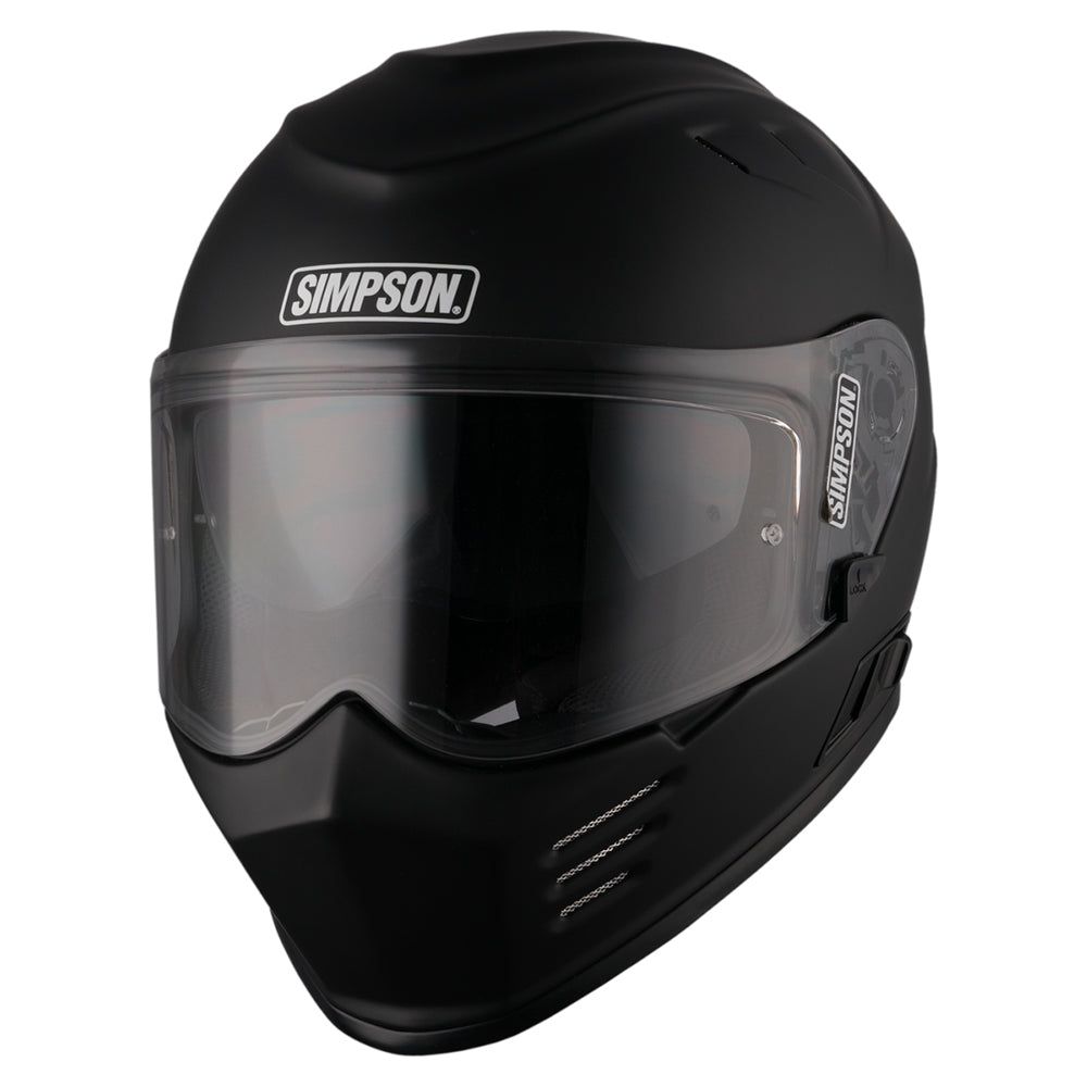 Simpson Venom Solid ECE 22.06 Full Face Helmet Matt Black FREE 1 YEAR Returns, FREE UK Delivery | ThrottleChimp