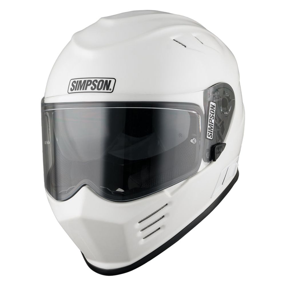 Simpson Venom Solid ECE 22.06 Full Face Helmet Gloss White FREE 1 YEAR Returns, FREE UK Delivery | ThrottleChimp