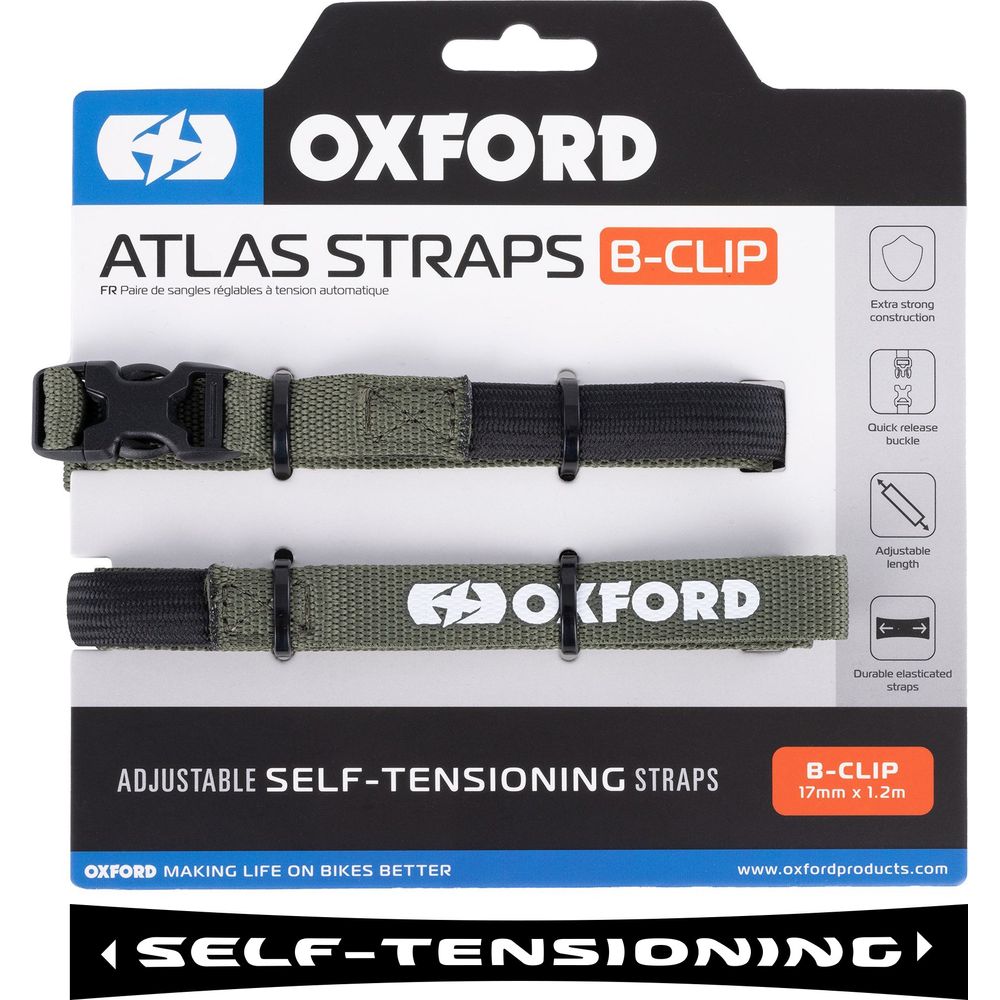 Oxford Atlas B Clip Straps Pair Lichen - 17mm x 1.2m FREE 1 YEAR Returns, FREE UK Delivery | ThrottleChimp