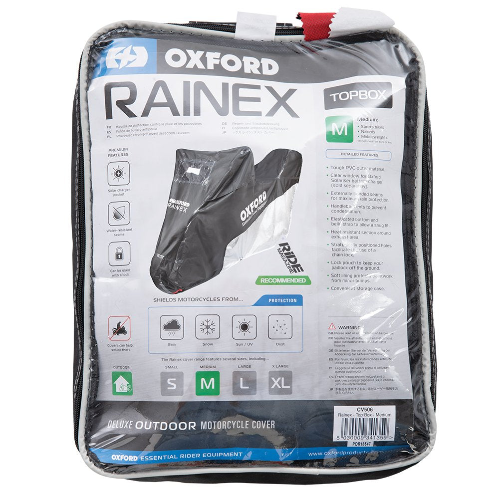 Oxford Rainex Outdoor Cover Topbox Black / White FREE 1 YEAR Returns, FREE UK Delivery | ThrottleChimp