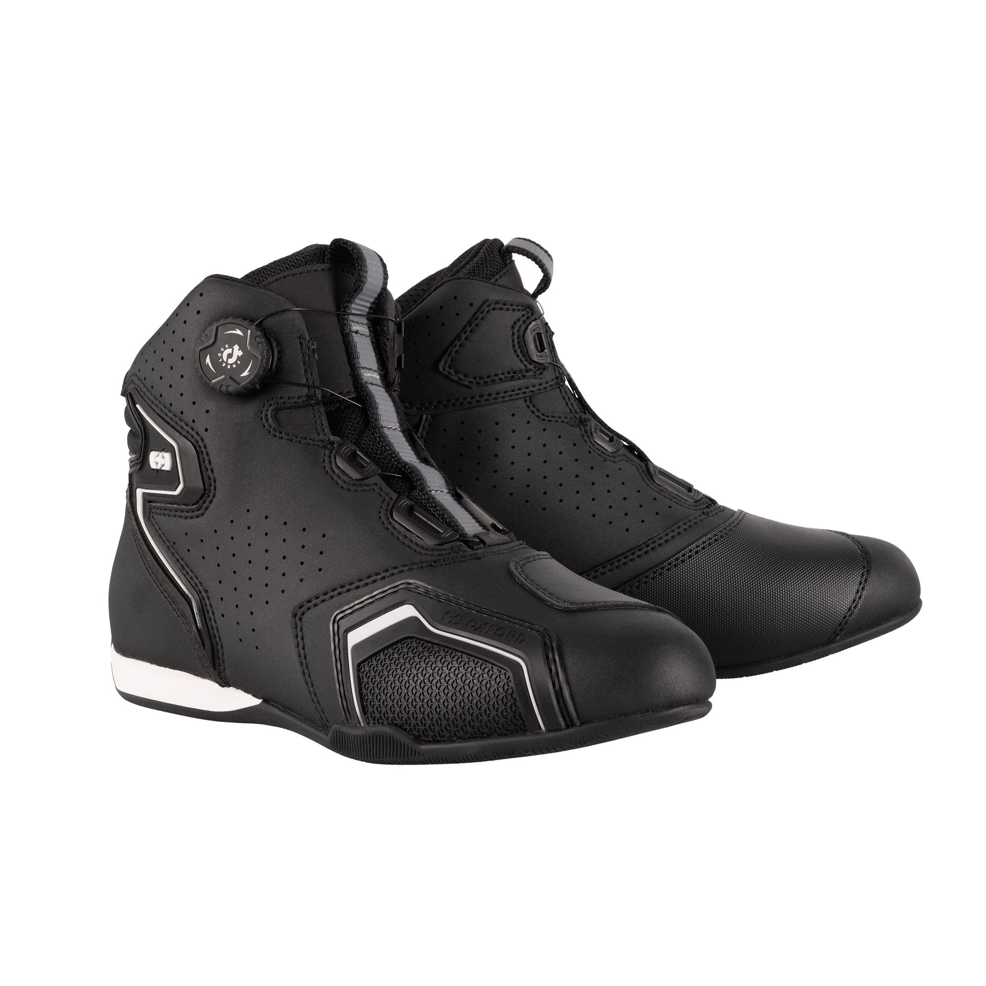 Oxford Helix Air Boots Black / White FREE 1 YEAR Returns, FREE UK Delivery | ThrottleChimp