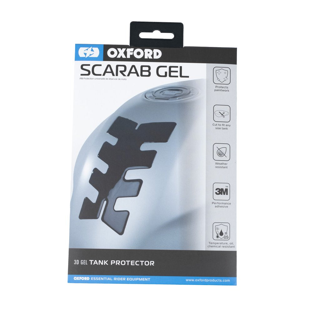 Oxford Scarab Gel Tank Pad Black FREE 1 YEAR Returns, FREE UK Delivery | ThrottleChimp