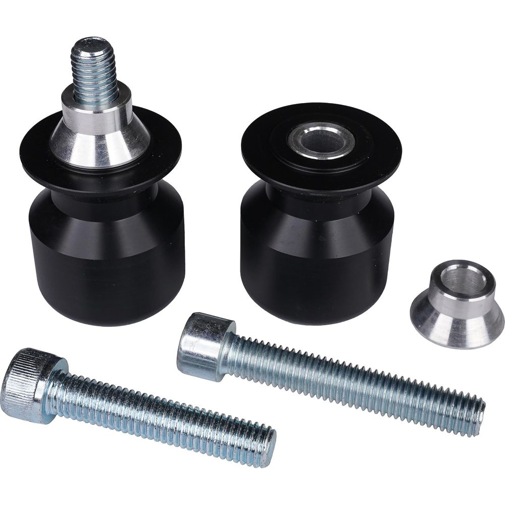 BikeTek Swing-Arm Sliders Kawasaki Type With Spacers Black FREE 1 YEAR Returns, FREE UK Delivery | ThrottleChimp