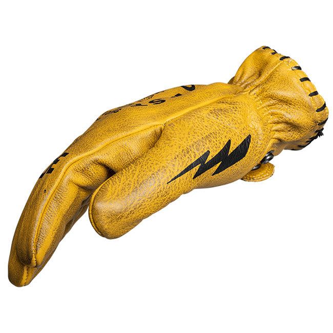 John Doe Coyote Leather Gloves Yellow / Black FREE 1 YEAR Returns, FREE UK Delivery | ThrottleChimp