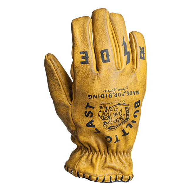 John Doe Coyote Leather Gloves Yellow / Black FREE 1 YEAR Returns, FREE UK Delivery | ThrottleChimp