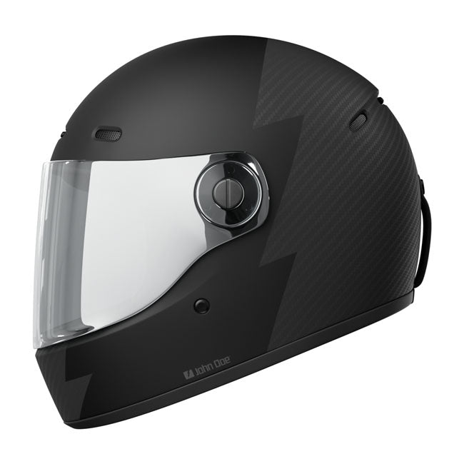 John Doe JD/One Signature Frozen Full Face Helmet Black / Carbon FREE 1 YEAR Returns, FREE UK Delivery | ThrottleChimp