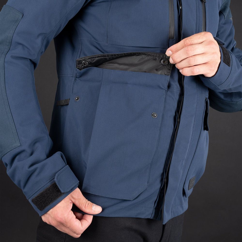 Oxford Barkston Dry2Dry Textile Jacket Navy FREE 1 YEAR Returns, FREE UK Delivery | ThrottleChimp