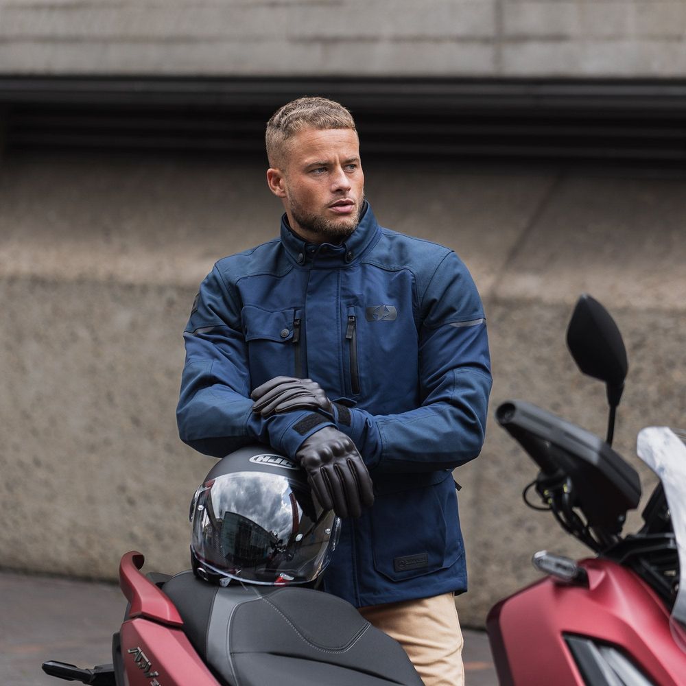 Oxford Barkston Dry2Dry Textile Jacket Navy FREE 1 YEAR Returns, FREE UK Delivery | ThrottleChimp