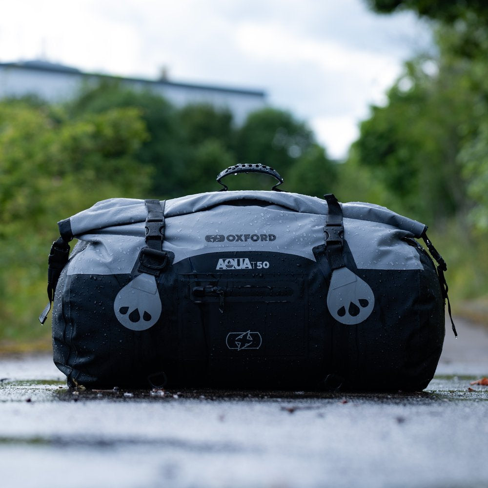 Oxford Aqua T50 Roll Bag Grey / Black - 50 Litres FREE 1 YEAR Returns, FREE UK Delivery | ThrottleChimp