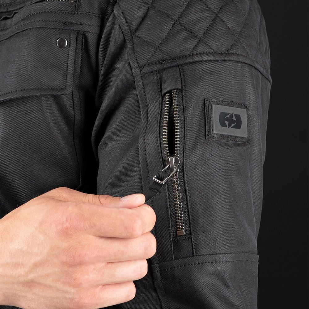 Oxford Hardwick Textile Jacket Black FREE 1 YEAR Returns, FREE UK Delivery | ThrottleChimp