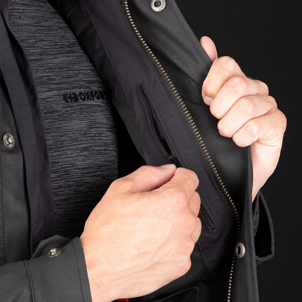 Oxford Hardwick Textile Jacket Black FREE 1 YEAR Returns, FREE UK Delivery | ThrottleChimp