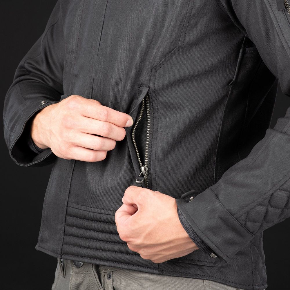 Oxford Hardwick Textile Jacket Black FREE 1 YEAR Returns, FREE UK Delivery | ThrottleChimp