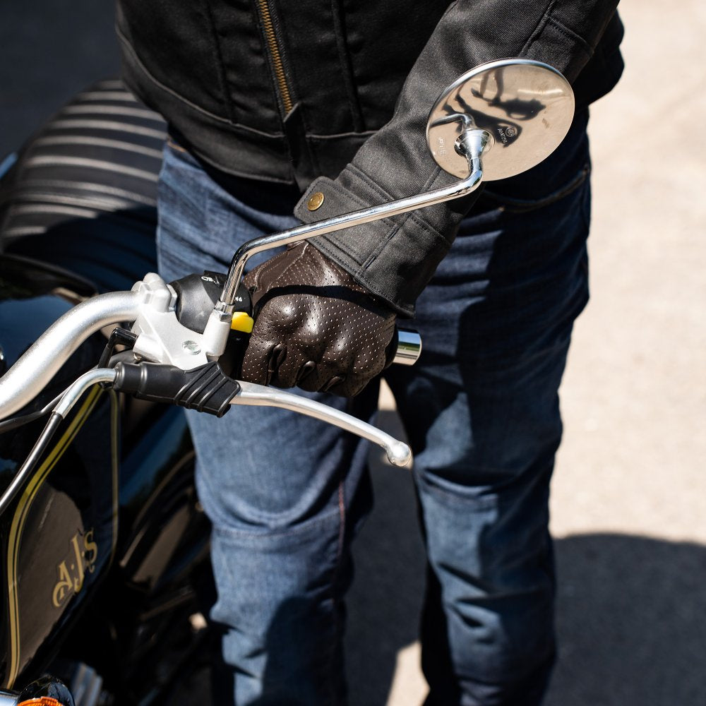 Oxford Henlow Air Leather Gloves Brown FREE 1 YEAR Returns, FREE UK Delivery | ThrottleChimp