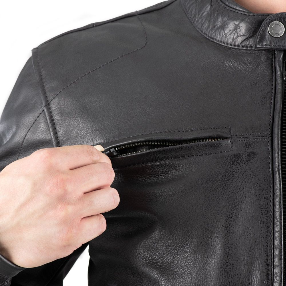 Oxford Holton Leather Jacket Black FREE 1 YEAR Returns, FREE UK Delivery | ThrottleChimp