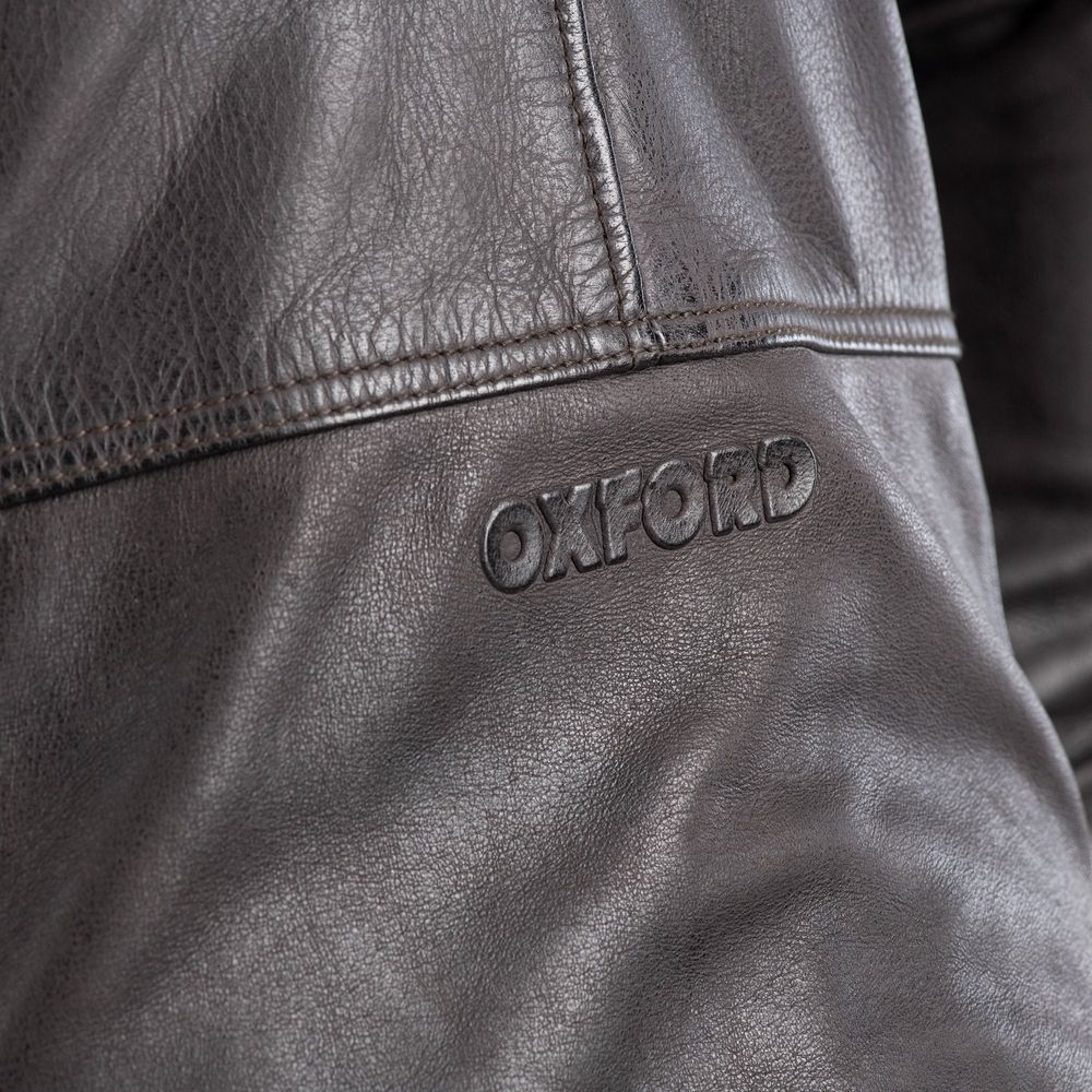 Oxford Holton Leather Jacket Brown FREE 1 YEAR Returns, FREE UK Delivery | ThrottleChimp