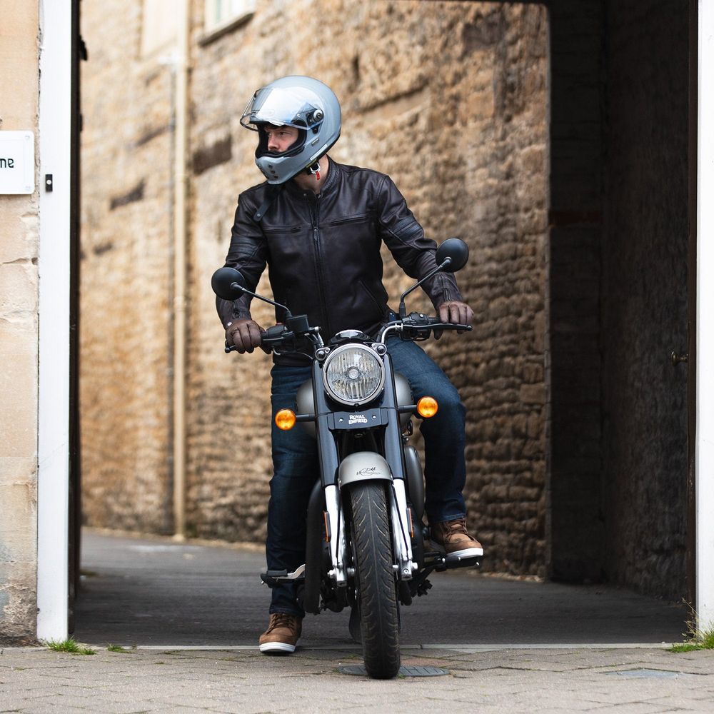 Oxford Holton Leather Jacket Brown FREE 1 YEAR Returns, FREE UK Delivery | ThrottleChimp