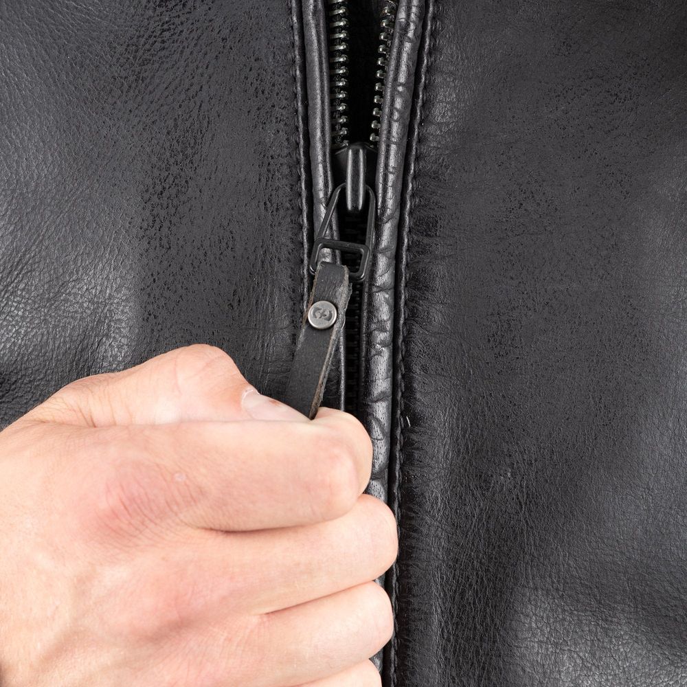 Oxford Holton Leather Jacket Black FREE 1 YEAR Returns, FREE UK Delivery | ThrottleChimp