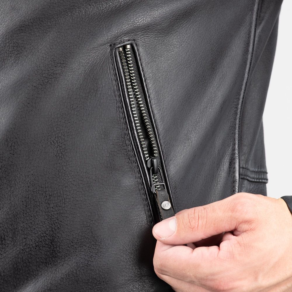 Oxford Holton Leather Jacket Black FREE 1 YEAR Returns, FREE UK Delivery | ThrottleChimp