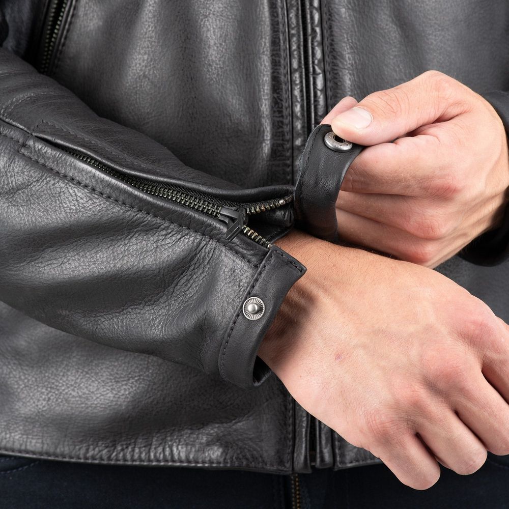 Oxford Holton Leather Jacket Black FREE 1 YEAR Returns, FREE UK Delivery | ThrottleChimp