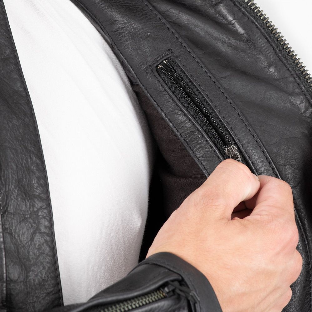 Oxford Holton Leather Jacket Black FREE 1 YEAR Returns, FREE UK Delivery | ThrottleChimp