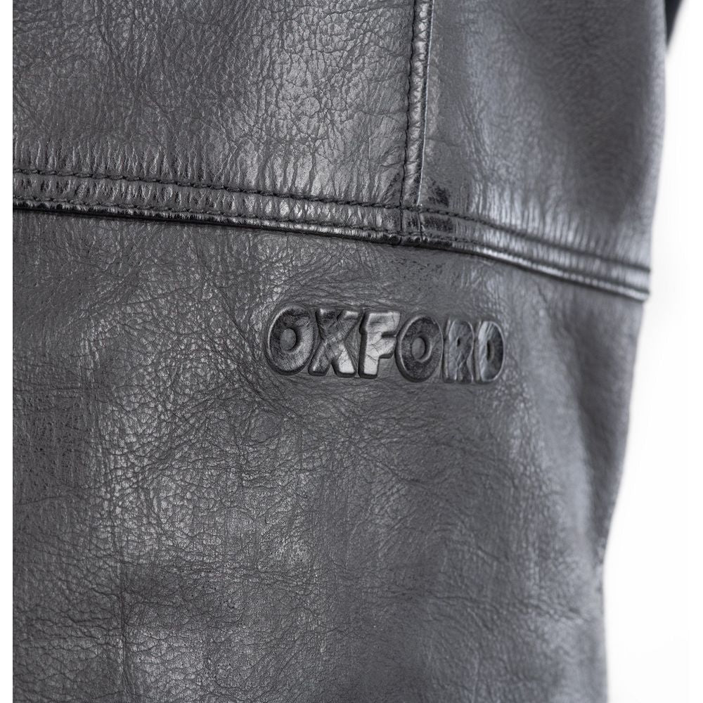Oxford Holton Leather Jacket Black FREE 1 YEAR Returns, FREE UK Delivery | ThrottleChimp